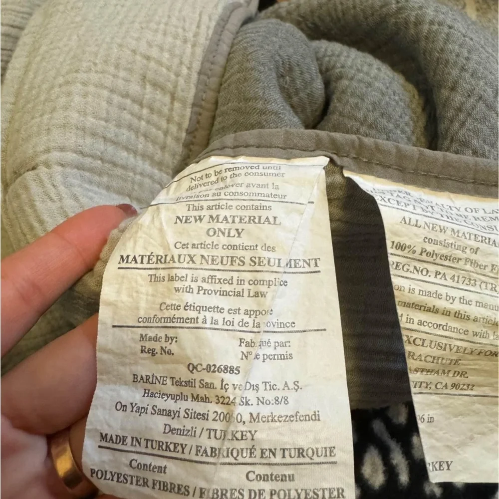 Parachute cream and grey quilted comforter